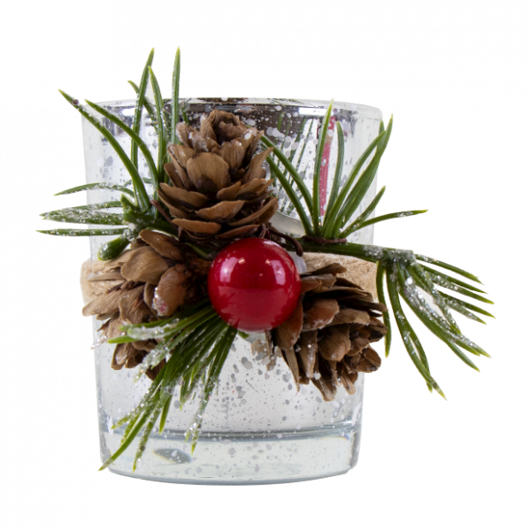Christmas Glass Candle Holder