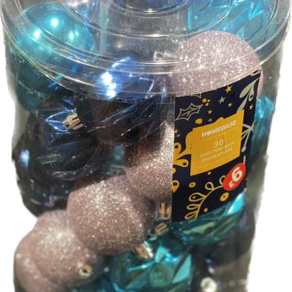 30 Assorted Blue Baubles