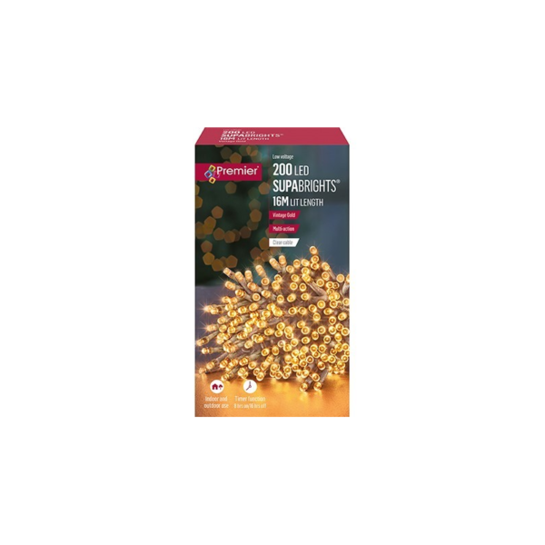 Premier 200 LED Supabrights Vintage Gold